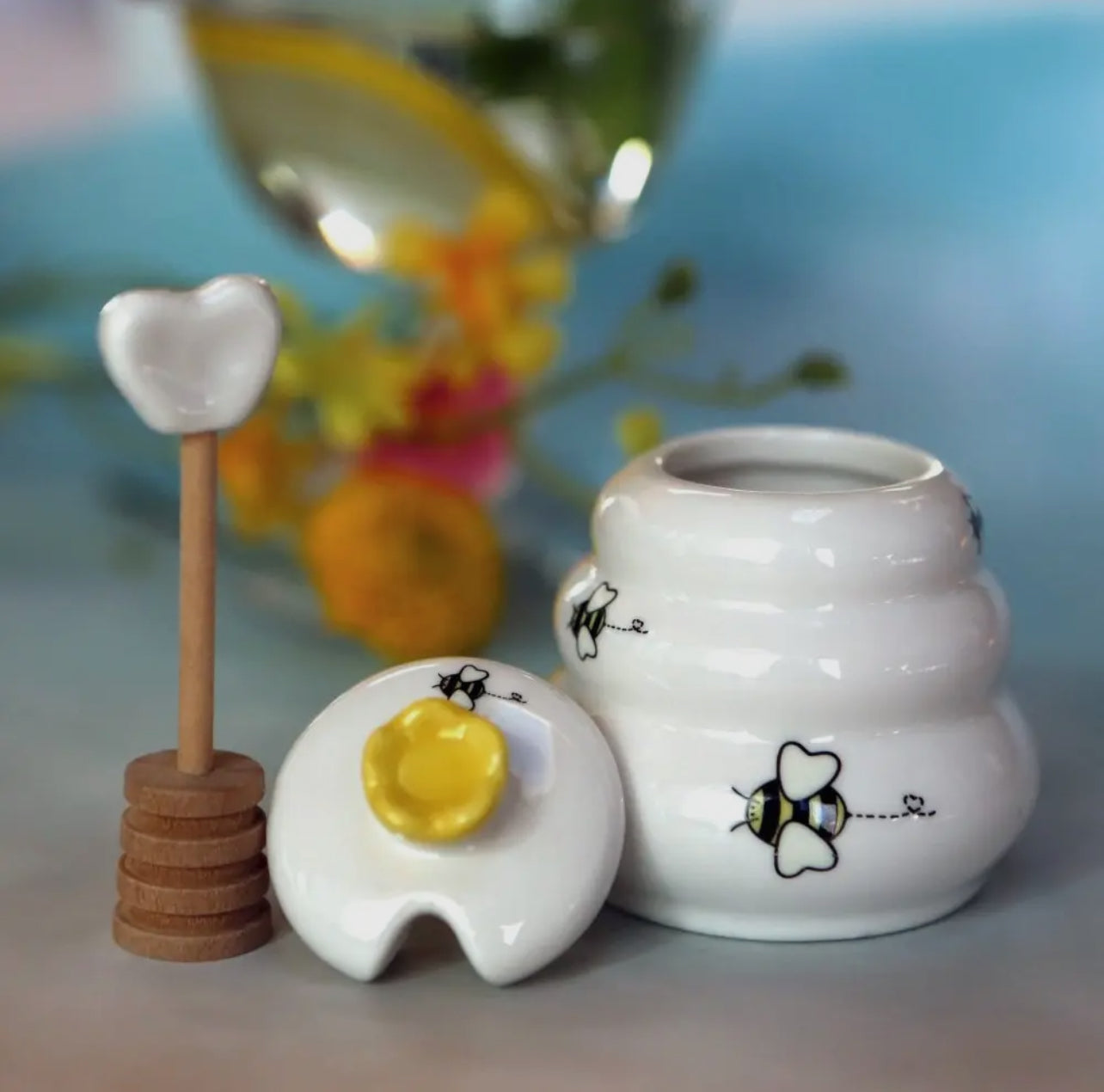 sweet as can be ceramic honey pot