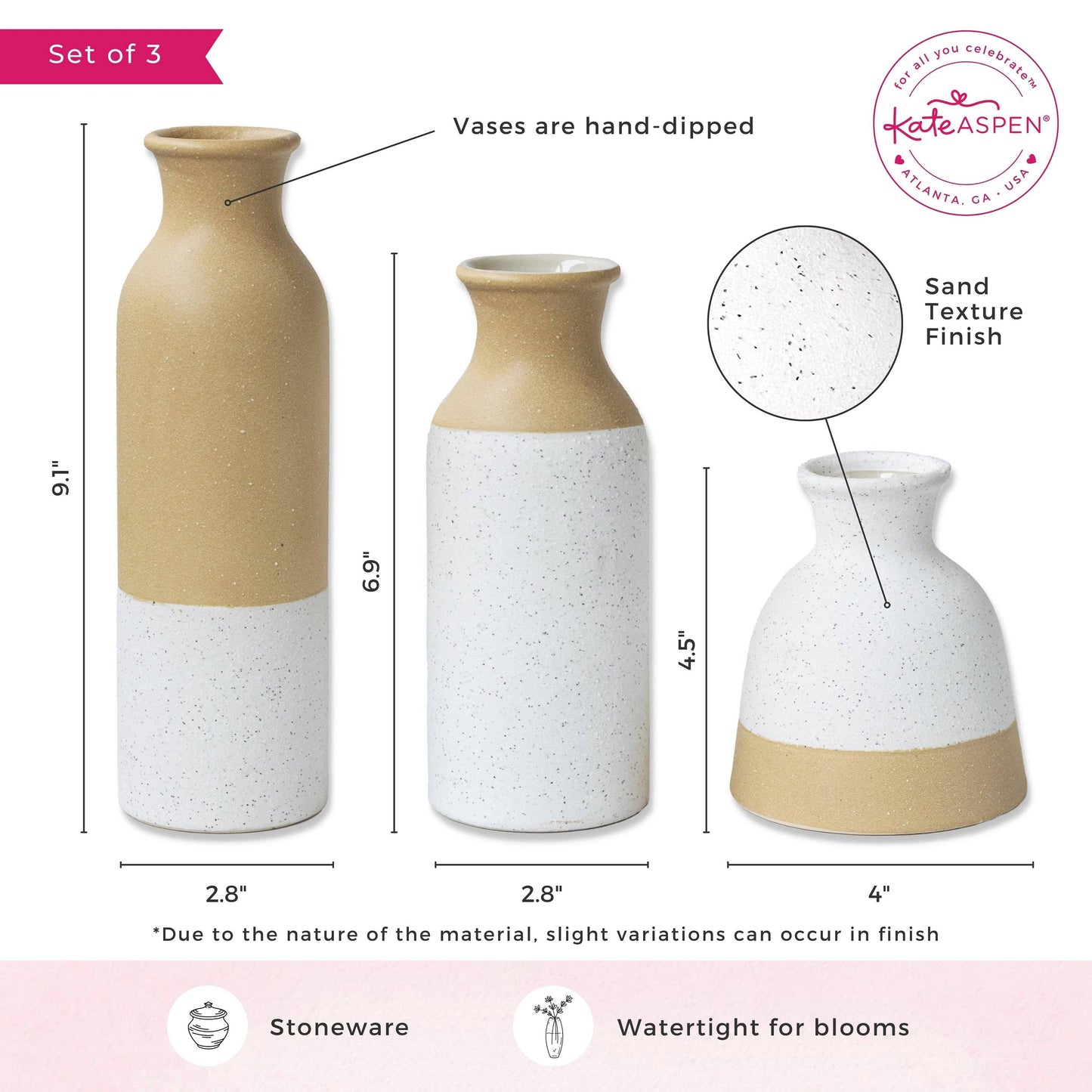 Modern Farmhouse Vase Set of 3